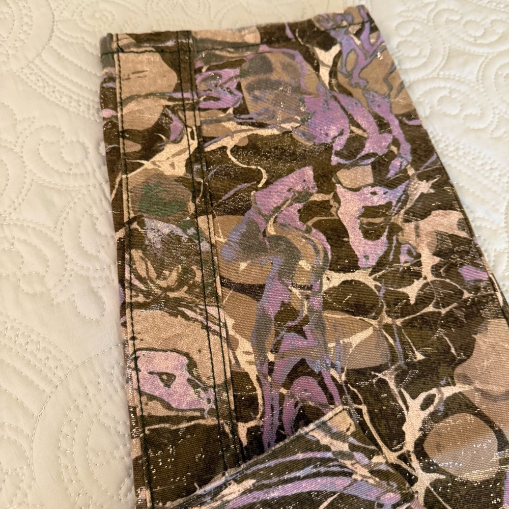 Anthropologie Pilcro The Wanderer Pants Jeans Metallic Gold Thread Design 29 - Picture 10 of 11
